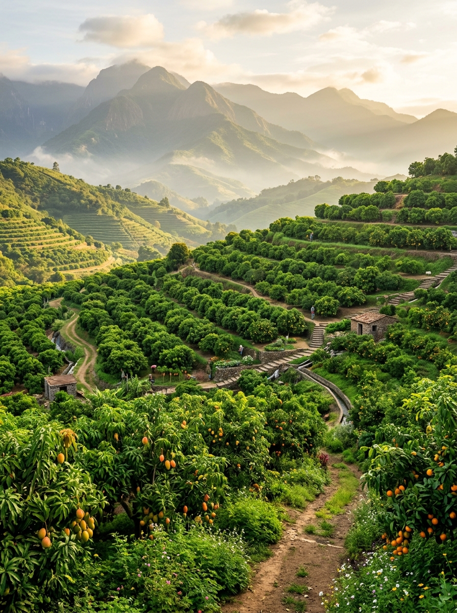Organic Fruit Orchards & Dense Flora