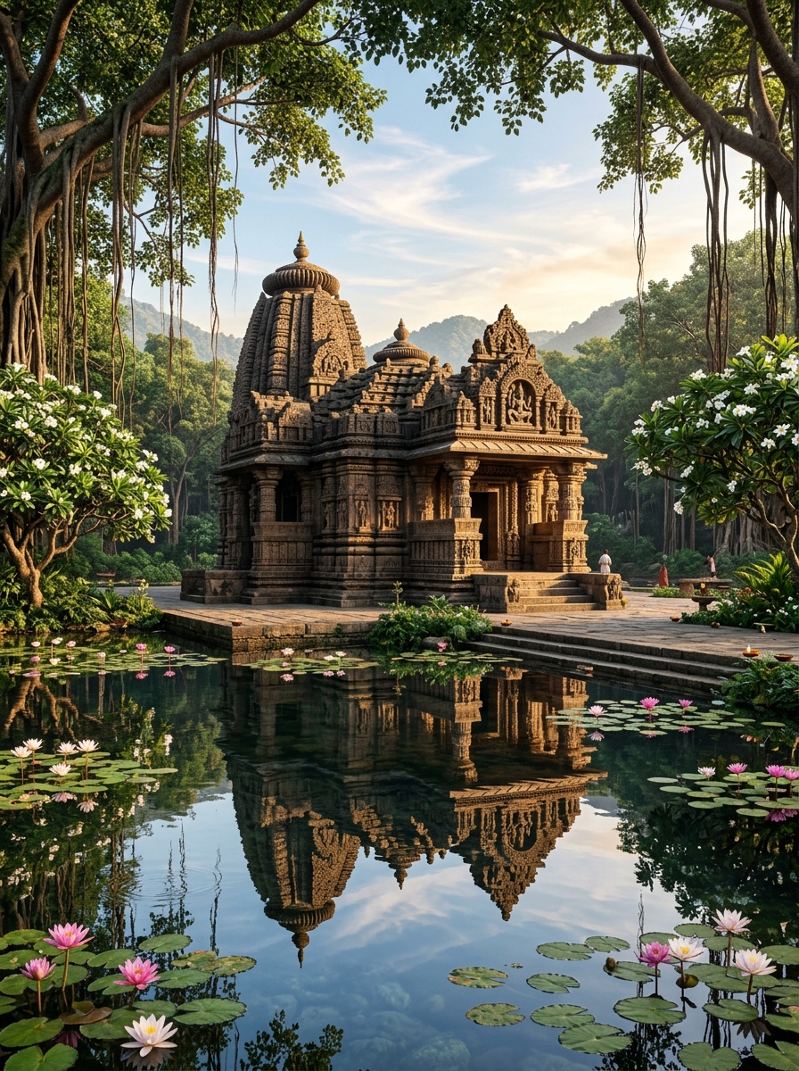 Heritage Stone Temple & Sacred Water Body