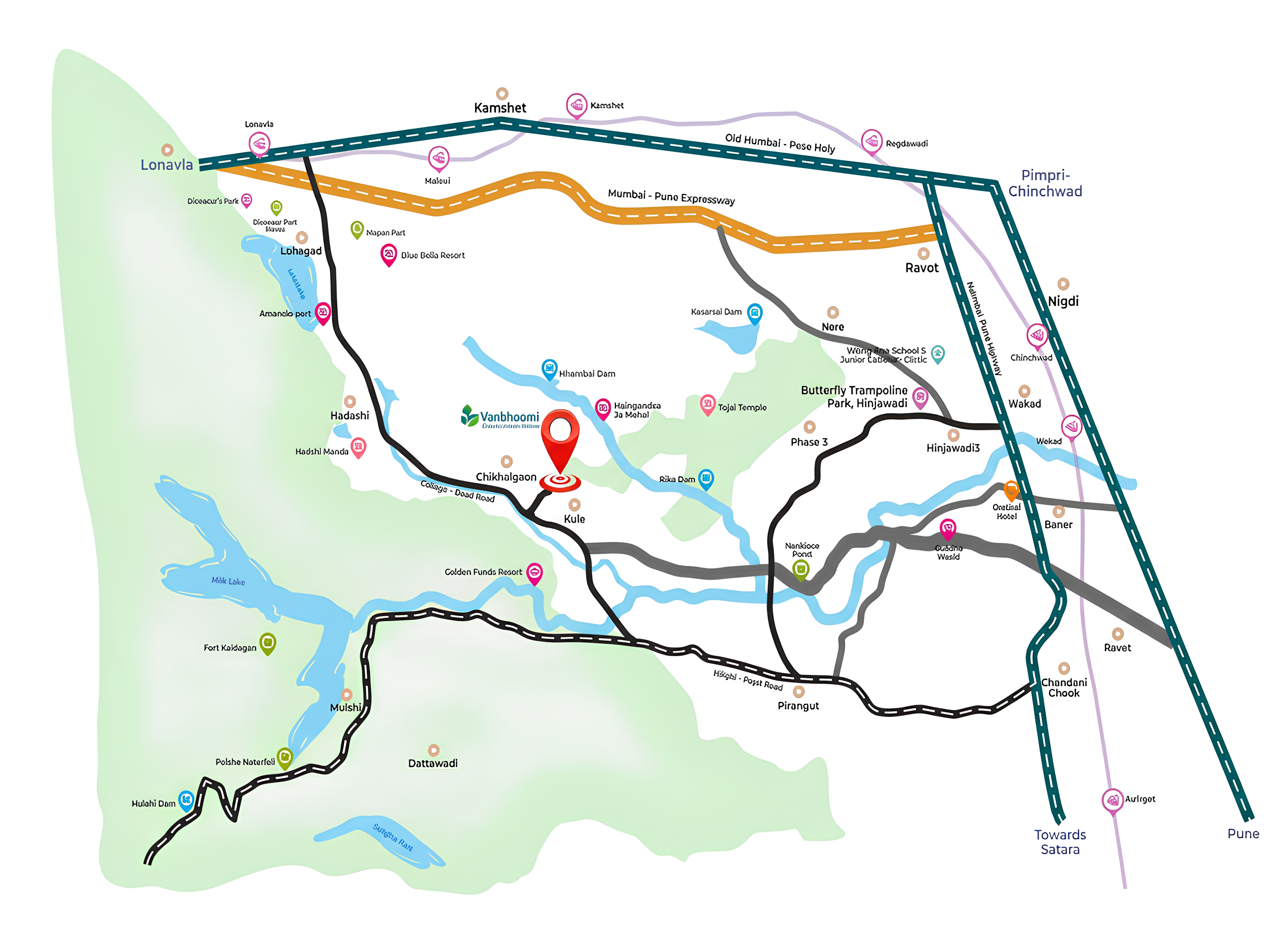 Vanbhoomi Master Route and Location Map